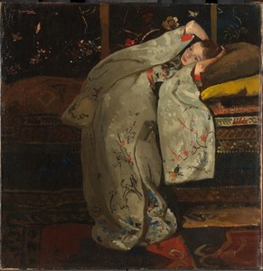 George Hendrik Breitner 於1894年創作嘅《白衫和服少女》，媒材係油畫布。將呢幅藝術作品下載做桌面、