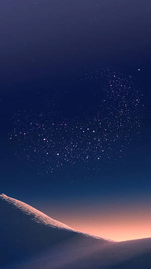 星空下黃昏時分的積雪山脊 — 夜空 壁紙