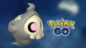 有一隻粉紅色眼睛的幽靈寶可夢，旁邊是Pokémon GO標誌