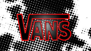 黑白半色調背景上的紅色外框VANS標誌 — Vans GIF 壁紙