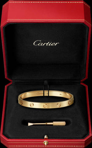 金色Cartier love手鐲，紅色豪華盒子，附工具