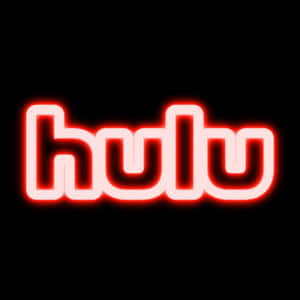 黑色背景上的紅色霓虹 Hulu 標誌 — 1:1 壁紙