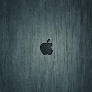 拉絲金屬背景上的黑色Apple標誌