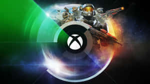 Xbox 標誌與太空中的 Halo 士兵及宇宙背景。