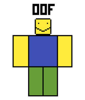 像素化 Roblox 頭像，頭頂有 OOF 文字。