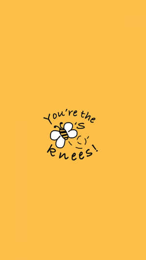 一隻卡通蜜蜂，上面有句 'You're the bee's knees!' 喺黃色背景上。