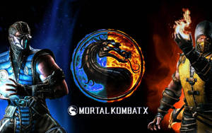 兩個擁有冰與火力量的《Mortal Kombat X》戰士互相對峙。