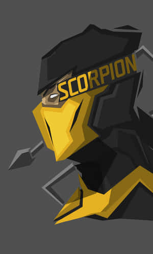 名為 Scorpion 的低多邊形忍者角色，以數位藝術風格手持長矛。