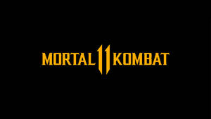 黑色背景上的黃色Mortal Kombat遊戲標題標誌