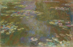 克勞德·莫奈作品《睡蓮池塘》，創作於1917至1919年，油畫於畫布上。下載此藝術作品作為桌面、平板或手機的高解像度桌布。