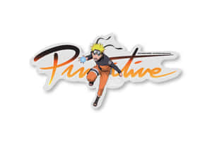 漩渦鳴人穿著橙色連身衣，手持藍色查克拉球，跳躍在「Punitive」標誌前。