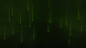 綠色數碼代碼在黑暗的 Matrix 風格背景中落下。