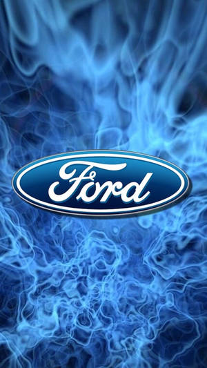 Ford 標誌被動態的藍色火焰包圍。