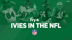 四名NFL美式足球員擺出動作姿勢，帶有文字「IVIES IN THE NFL」和NFL標誌。