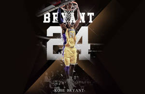 高比拜仁在半空中入樽，身後有 'BRYANT 24' 字樣。 — 科比· Bryant 壁紙