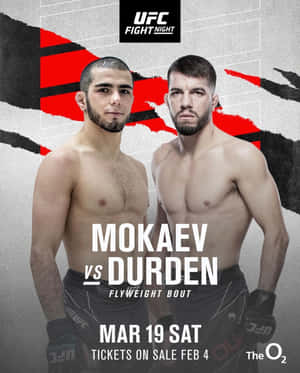 兩名赤裸上身的男性MMA拳手在UFC宣傳海報中正面向前。 — 4:5 壁紙