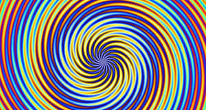 充滿活力的彩虹螺旋圖案，營造出催眠般的視覺效果。
