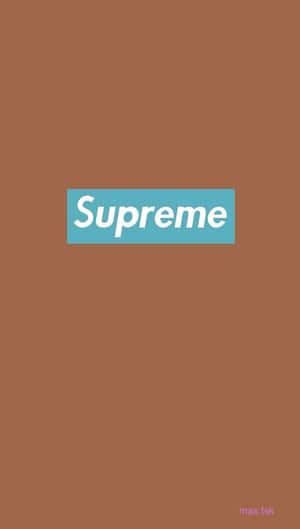 棕色背景上的 Supreme 標誌 — 簡約藍色美學 壁紙