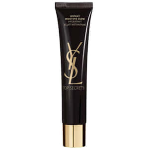 YSL Top Secrets Instant Moisture Glow化妝品，黑色管身配金色點綴。 — Y2k 美學 壁紙