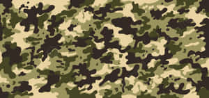 帶有綠色、棕色和米色斑塊的軍事迷彩圖案。