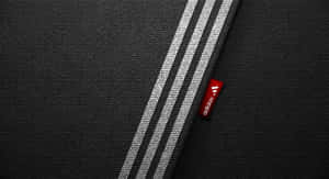 帶有白色條紋和紅色adidas標籤的黑色運動布料。