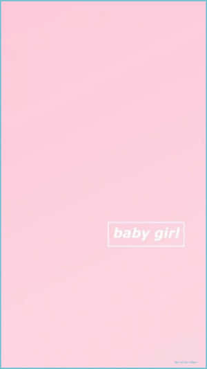 粉紅色背景，框內有白色文字寫著 baby girl。 — iPhone 7 壁紙