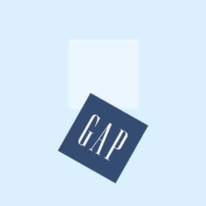 藍色正方形，帶有白色GAP標誌，漂浮在淺藍色背景上。