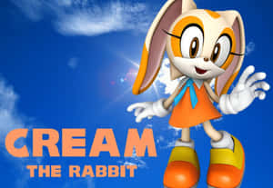 Cream the Rabbit在陽光明媚的藍天白雲中揮手。 — 賓尼兔 GIF 壁紙