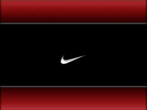 黑色背景上帶紅色邊框的Nike標誌 — 型格 Nike 壁紙