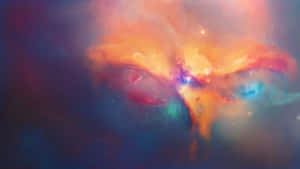 深邃太空中帶有發光星星的彩色星雲