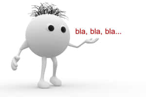 白色卡通角色有尖刺頭髮，做手勢，文字 bla bla bla