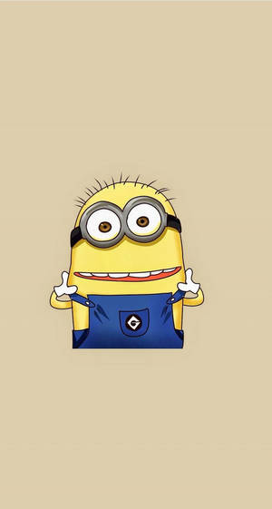一個微笑嘅黃色卡通Minion，著住藍色工人褲，豎起拇指。
