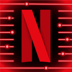 紅色 Netflix 標誌，在深色背景上有發光的霓虹線條。