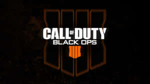 Call of Duty Black Ops IV 標誌，在深色背景上帶有發光的橙色徽章。 — 省電 壁紙