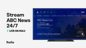 Hulu電視屏幕顯示ABC News Live，附有世界地圖和標題Little Fires Everywhere。
