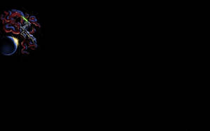 外星觸手生物在黑暗行星附近攻擊太空船