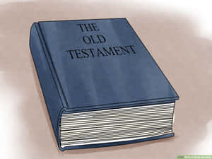 藍色插圖書名為 The Old Testament 放在米色表面上。