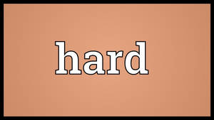 「hard」呢個字以粗體白色文字顯示喺桃色背景上，帶有黑色邊框。 — 簡單 壁紙