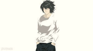 動漫男性角色，黑色刺蝟頭，身穿白襯衫和黑褲，雙手插袋。
