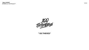 白色背景上的黑色風格化 100 Thieves 標誌