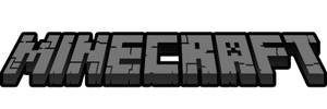 Minecraft 遊戲標誌，採用塊狀像素化灰色 3D 風格 — 我的世界 壁紙