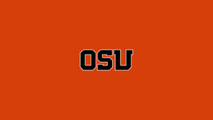 粗體黑色 OSU 字母在純橙色背景上。