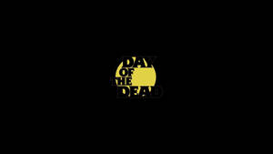 黑色背景上有黃色圓圈和粗體黑色文字寫著 Day of the Dead。