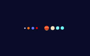 黑暗太空場景中的一排彩色行星 — 星際寶貝 壁紙