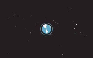 一個藍色地球圖示居中在黑暗的星空背景上。