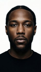 Kendrick Lamar 以乾淨、高對比嘅簡約風格呈現