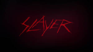 紅色鋸齒狀文字在深色背景上拼出 Slayer。