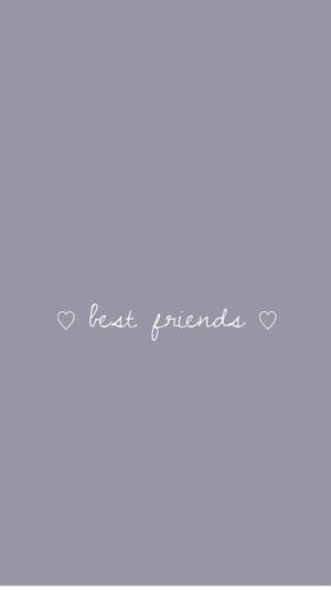 薰衣草背景，白色草書文字 best friends，兩側有心形圖示
