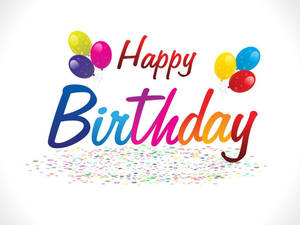 帶有氣球和五彩紙屑的Happy Birthday訊息，用於慶祝。