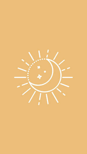 太陽和月亮與星星交織在桃色背景上